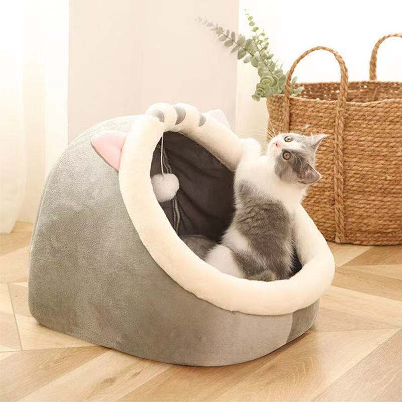 Semi-Enclosed Pet Bed with Blanket Option