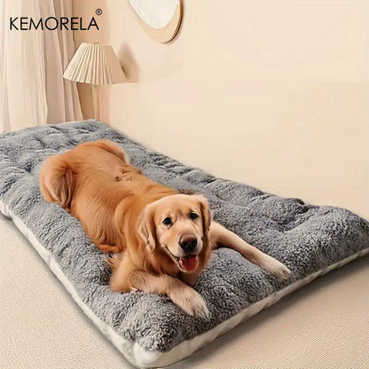 KEMORELA Extra Large Plush Dog Bed Sofa Thickened Super Soft Polyester Pet Mat Dog Crate Mat Bed for Small Medium Large Dog Bed