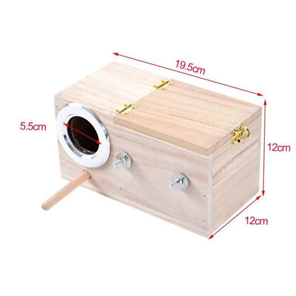 Parrot Wooden Breeding Box Wood Maniac Tiger Skin Peony Parrot Nest Birds Nesting Clean House Bird Supplies 12*12*19.5Cm