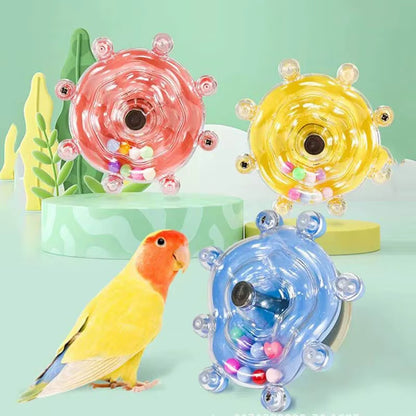 Interactive Parrot Toy Birdcage Toy Relieving Boredom Gnawing Biting Self Entertaining Puzzle Spinning Bird Toy Birdcage Decor