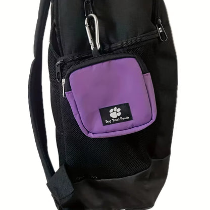 Portable Dog Treat Bag with Whistle, Multicolor Reusable Fabric Training Pouch for Pets