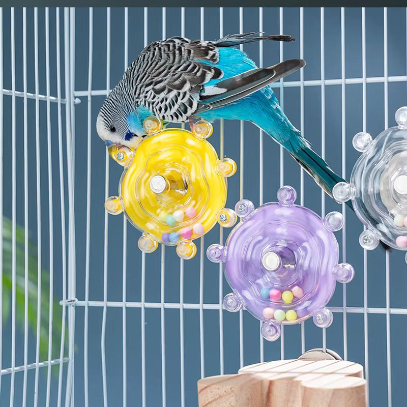 Interactive Parrot Toy Birdcage Toy Relieving Boredom Gnawing Biting Self Entertaining Puzzle Spinning Bird Toy Birdcage Decor