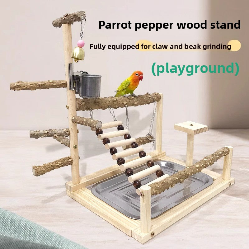 Parrot Natural Sichuan Pepper Wood Climbing Frame