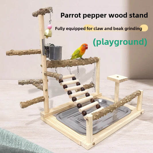 Parrot Natural Sichuan Pepper Wood Climbing Frame