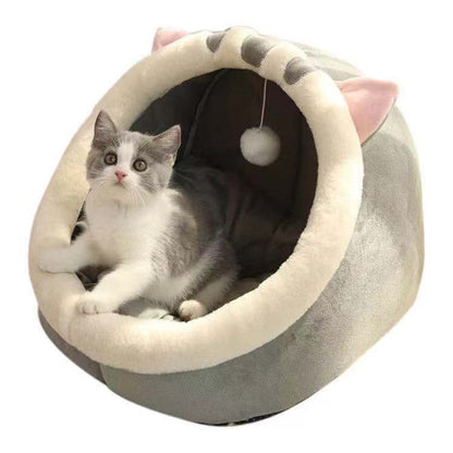Semi-Enclosed Pet Bed with Blanket Option
