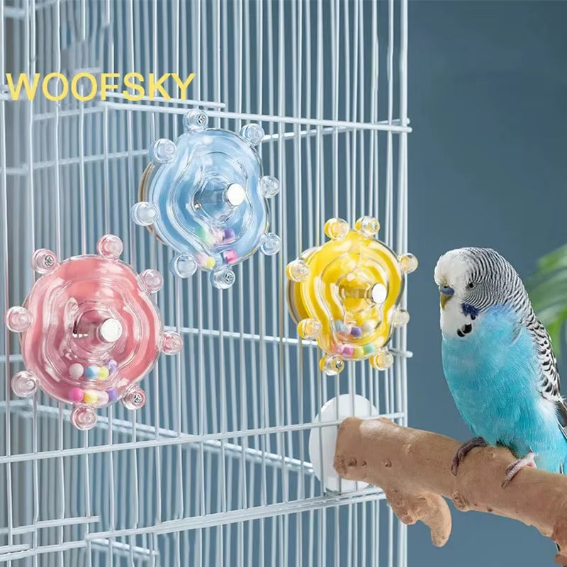 Interactive Parrot Toy Birdcage Toy Relieving Boredom Gnawing Biting Self Entertaining Puzzle Spinning Bird Toy Birdcage Decor