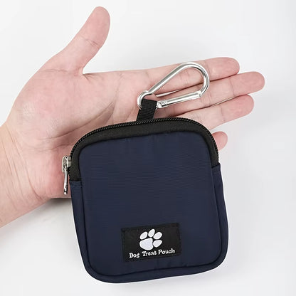 Portable Dog Treat Bag with Whistle, Multicolor Reusable Fabric Training Pouch for Pets